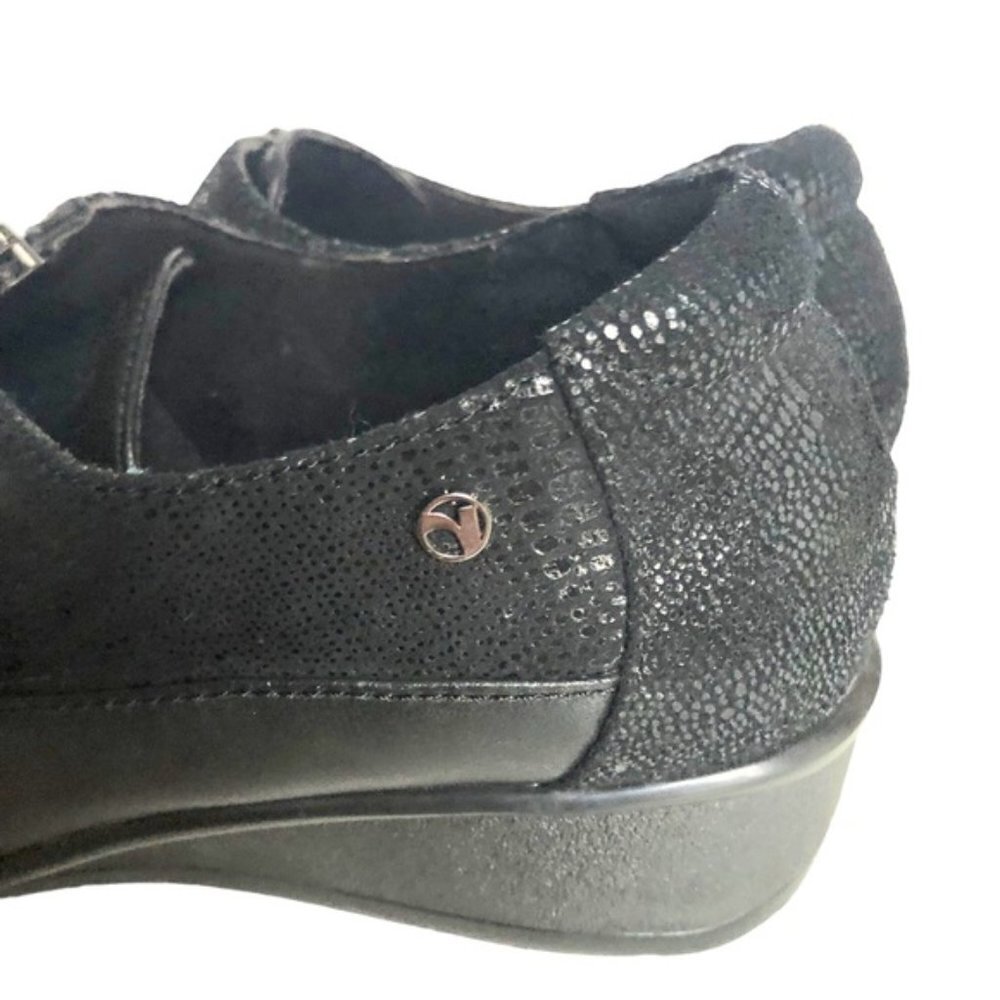 Revere Tangier Zip Loafer Shoe US 8 Black French Black Lizard Leather - Picture 9 of 12
